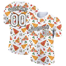 Load image into Gallery viewer, Custom White Black 3D Pattern Design Food Pizza Performance T-Shirt
