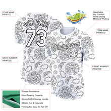 Load image into Gallery viewer, Custom White Black 3D Pattern Design Food Pizza Performance T-Shirt
