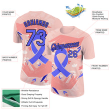 Load image into Gallery viewer, Custom Medium Pink Powder Blue-Black 3D Pattern Design World Cancer Day Performance T-Shirt
