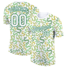 Load image into Gallery viewer, Custom White Kelly Green 3D Pattern Design Dollar Sign Money Theme Performance T-Shirt
