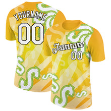 Load image into Gallery viewer, Custom Yellow White-Black 3D Pattern Design Dollar Sign Money Theme Performance T-Shirt
