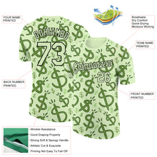 Load image into Gallery viewer, Custom Pea Green Black 3D Pattern Design Dollar Sign Money Theme Performance T-Shirt
