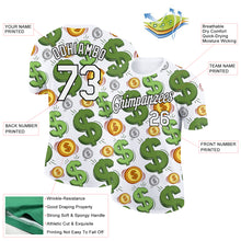 Load image into Gallery viewer, Custom White Black 3D Pattern Design Dollar Sign Money Theme Performance T-Shirt
