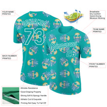 Load image into Gallery viewer, Custom Aqua White 3D Pattern Design Hawaii Style Pineapple Performance T-Shirt
