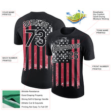 Load image into Gallery viewer, Custom Black Red-White 3D American Flag Performance T-Shirt
