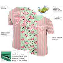 Load image into Gallery viewer, Custom Medium Pink Pea Green-White 3D Pattern Design Animal Flamingo Performance T-Shirt
