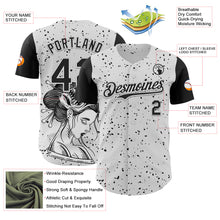 Load image into Gallery viewer, Custom White Black 3D Pattern Design Rave Dark Art Authentic Baseball Jersey
