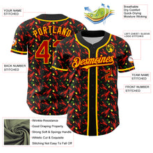 Load image into Gallery viewer, Custom Black Red-Yellow 3D Pattern Design Animal Lobster Fruit Lemon Authentic Baseball Jersey
