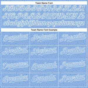 Custom Light Blue White 3D Pattern Design Dots Authentic Baseball Jersey