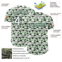 Load image into Gallery viewer, Custom White Green 3D Pattern Design Rodeo Cowboy Authentic Baseball Jersey
