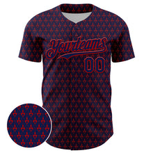 Load image into Gallery viewer, Custom Navy Red 3D Pattern Design Hearts Authentic Baseball Jersey
