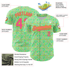 Load image into Gallery viewer, Custom Pea Green Pink-Yellow 3D Pattern Design Geometric Shape Authentic Baseball Jersey
