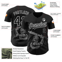 Load image into Gallery viewer, Custom Black White 3D Pattern Design Knight Hero Art Authentic Baseball Jersey
