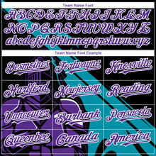 Load image into Gallery viewer, Custom Black Purple-Teal 3D Pattern Design Knight Hero Art Authentic Baseball Jersey
