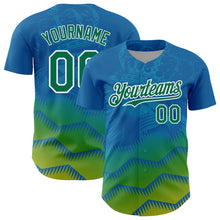 Load image into Gallery viewer, Custom Panther Blue Kelly Green-White 3D Pattern Design Animal Lion Authentic Baseball Jersey
