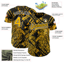 Load image into Gallery viewer, Custom Black Gold-White 3D Pattern Design Animal Eagle Authentic Baseball Jersey
