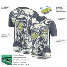 Load image into Gallery viewer, Custom City Cream Steel Gray-White 3D Pattern Design Fishing Performance T-Shirt
