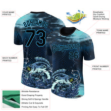 Load image into Gallery viewer, Custom Sky Blue Black 3D Pattern Design Fishing Performance T-Shirt
