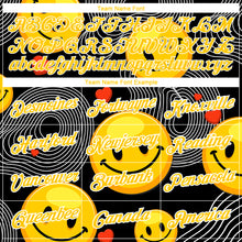 Load image into Gallery viewer, Custom Black Yellow-White 3D Pattern Design Smile Emoji Performance T-Shirt
