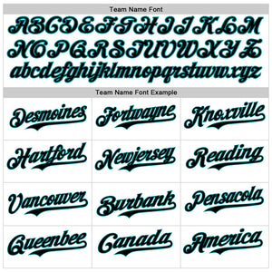 Custom White Black-Teal 3D Pattern Design Vintage Tattoos Authentic Baseball Jersey