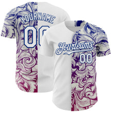 Load image into Gallery viewer, Custom White Royal 3D Pattern Design Vintage Tattoos Authentic Baseball Jersey
