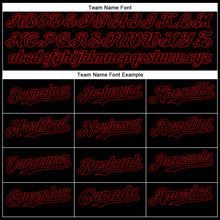 Load image into Gallery viewer, Custom Black Red 3D Pattern Design Vintage Tattoos Authentic Baseball Jersey
