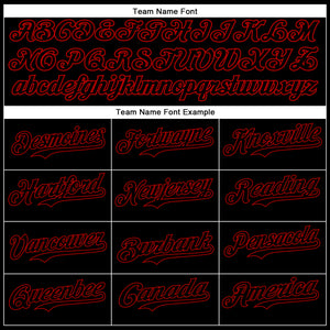 Custom Black Red 3D Pattern Design Vintage Tattoos Authentic Baseball Jersey