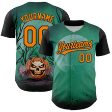 Load image into Gallery viewer, Custom Green Bay Orange-Black 3D Halloween Authentic Baseball Jersey
