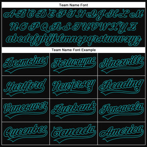 Custom Black Teal 3D Halloween Authentic Baseball Jersey