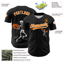 Load image into Gallery viewer, Custom Black Bay Orange-White 3D Halloween Authentic Baseball Jersey
