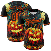 Load image into Gallery viewer, Custom Black Orange 3D Halloween Authentic Baseball Jersey
