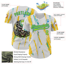 Load image into Gallery viewer, Custom White Neon Green-Blue 3D Halloween Authentic Baseball Jersey
