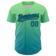 Load image into Gallery viewer, Custom Pea Green Teal-Black 3D Halloween Authentic Baseball Jersey
