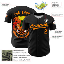 Load image into Gallery viewer, Custom Black Bay Orange 3D Halloween Authentic Baseball Jersey
