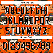 Load image into Gallery viewer, Custom Orange Black-White 3D Halloween Authentic Baseball Jersey
