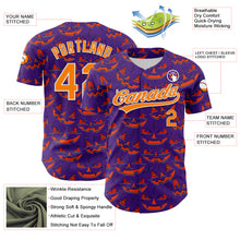 Load image into Gallery viewer, Custom Purple Bay Orange-White 3D Halloween Authentic Baseball Jersey
