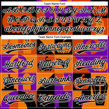 Load image into Gallery viewer, Custom Orange Black-Purple 3D Halloween Authentic Baseball Jersey
