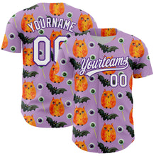 Load image into Gallery viewer, Custom Light Purple White-Purple 3D Halloween Authentic Baseball Jersey
