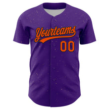 Load image into Gallery viewer, Custom Purple Orange-Black 3D Halloween Authentic Baseball Jersey
