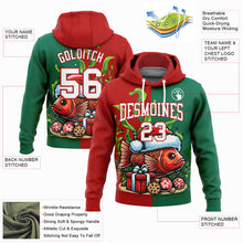 Load image into Gallery viewer, Custom Stitched Kelly Green White-Red 3D Christmas Carp Fish Fishing Sports Pullover Sweatshirt Hoodie
