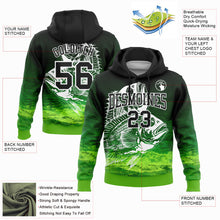 Load image into Gallery viewer, Custom Stitched Black Aurora Green-White 3D Bluegill Fish Fishing Sports Pullover Sweatshirt Hoodie
