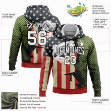 Load image into Gallery viewer, Custom Stitched Navy City Cream Red-Black 3D American Flag And Northern Pike Fish Fishing Sports Pullover Sweatshirt Hoodie
