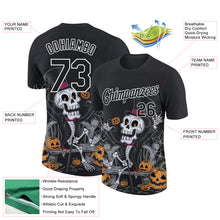 Load image into Gallery viewer, Custom Black White 3D Halloween Performance T-Shirt
