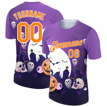 Load image into Gallery viewer, Custom Purple Bay Orange-White 3D Halloween Performance T-Shirt
