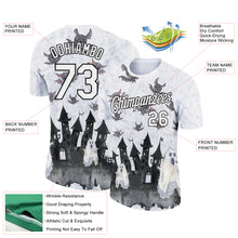 Load image into Gallery viewer, Custom White Black 3D Halloween Performance T-Shirt
