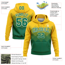 Load image into Gallery viewer, Custom Stitched Yellow Kelly Green-White 3D Pattern Design Gradient Square Shape Sports Pullover Sweatshirt Hoodie
