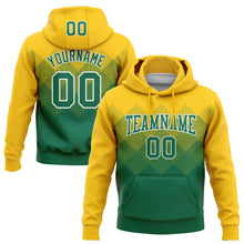 Load image into Gallery viewer, Custom Stitched Yellow Kelly Green-White 3D Pattern Design Gradient Square Shape Sports Pullover Sweatshirt Hoodie
