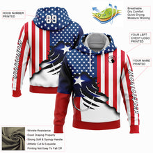 Load image into Gallery viewer, Custom Stitched Red US Navy Blue-Black 3D American Flag And Fish Hook Fishing Sports Pullover Sweatshirt Hoodie
