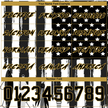 Load image into Gallery viewer, Custom Stitched Black Old Gold-White 3D American Flag And Fish Hook Fishing Bait Sports Pullover Sweatshirt Hoodie
