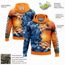 Load image into Gallery viewer, Custom Stitched Bay Orange Camo-Black 3D Trout Fish Fishing Sports Pullover Sweatshirt Hoodie
